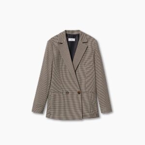 Wrap check suit jacket